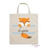 Sac à chaussons, goûter renard personnalisé