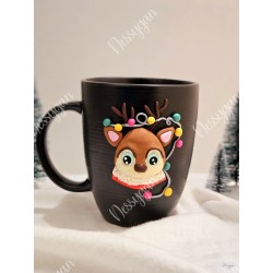 Mug en grès petit renne de Noël