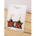 Boucles d'oreilles poinsettia