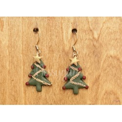 Boucles d'oreilles sapin de Noël