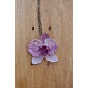 Collier sautoir fleur orchidée