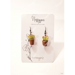 Boucles d'oreilles plante grasse