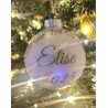 Boule de Noël blanche 10 cm personnalisée par un prénom