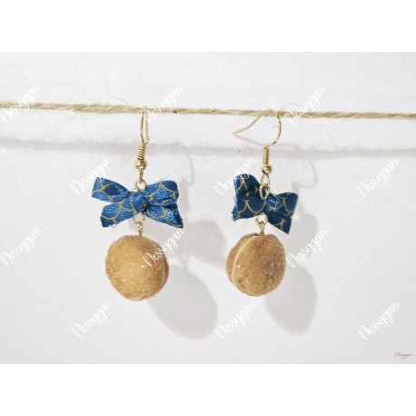 Boucles d'oreilles beignet au sucre