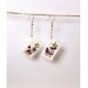 Boucles d'oreilles enveloppe fleurie