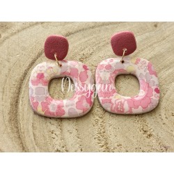 Boucles d'oreilles pendantes en polymère Liberty Rose