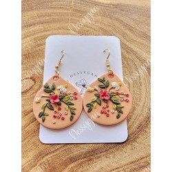 Boucles d'oreilles florales artisanales