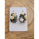 Boucles d'oreilles florales - Fleurs blanches en argile