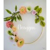 Couronne florale artisanale – Fleurs en papier – Déco murale bohème