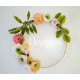 Couronne florale artisanale – Fleurs en papier – Déco murale bohème